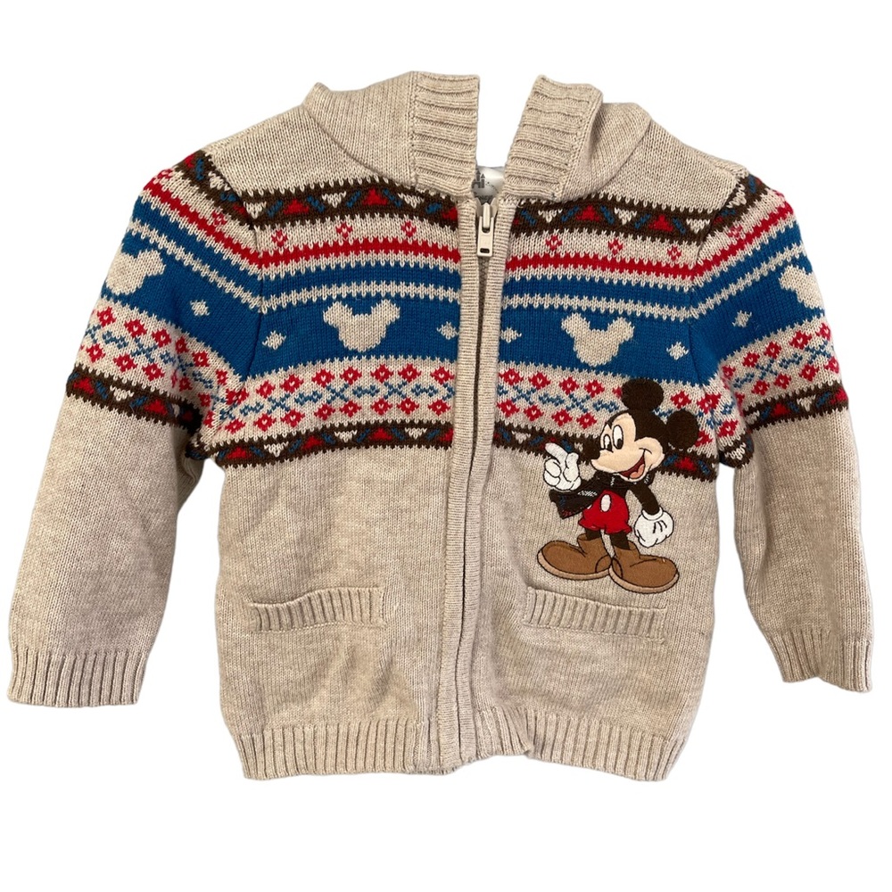 Disney Mickey Mouse knit zipper hoodie. 9-12 months excellent condition